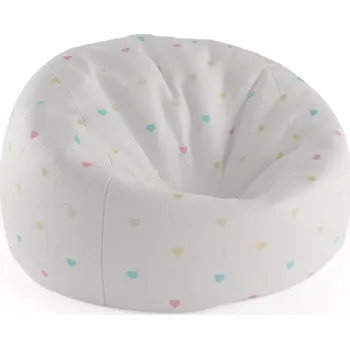Sedací pytel Sablio Sedací vak Cocoon Barevná srdíčka na béžové - 115 x 75 cm x 45 cm - Sablio