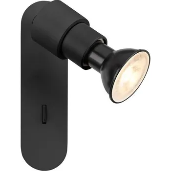 SLV - BIG WHITE PURI 2.0 Basic nástěnné a stropní svítidlo, vypínač, kulaté, 1x max. 6W GU10, černé - BIG WHITE (SLV) LA 1008231