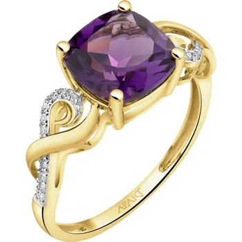 Prsten Zlatý prsten s diamanty a ametystem - ryzost 585 - 214.210