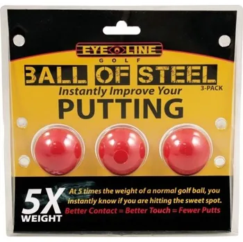 Golfová tréninková pomůcka Eye-Line Ball of Steel tréninkové ocelové míčky, 3ks