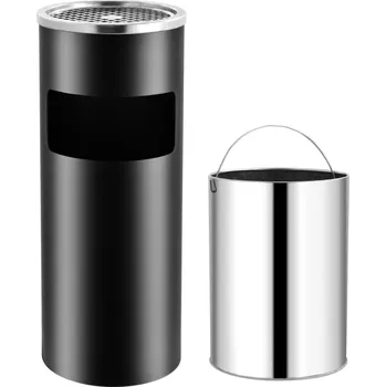 Odpadkový koš Hotelový odpadkový koš s popelníkem 30 l ocel šedá
