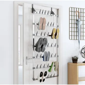 Botník Závěsný botník stříbrný 66 x 13 x 139 cm