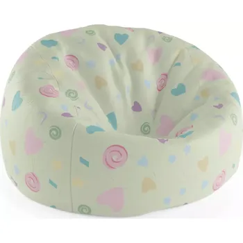 Sedací pytel Sablio Sedací vak Cocoon Srdíčka a spirály XL - 115 x 75 cm x 45 cm - Sablio