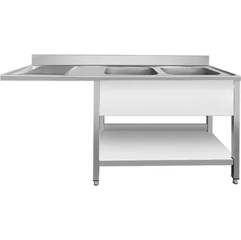 Nerezový dřez vasegastro Nerezový dvojdřez vpravo s prostorem na myčku 160x60x87cm