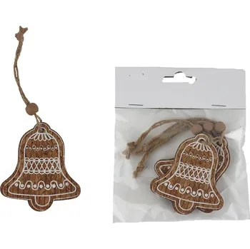 Vánoční ozdoba MOREX, s.r.o. Dekorace k zavěšení perníkový zvonek 3 ks