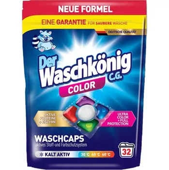Kapsle na praní WaschKönig kapsle na praní Active Proteine 5v1 Color 32 ks