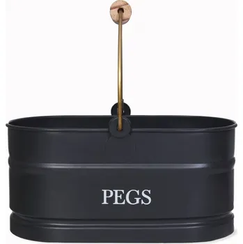 Úložný box Garden Trading Plechový kyblík na kolíčky Carbon