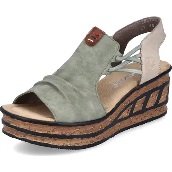 Dámské sandále DÁMSKÉ SANDÁLY RIEKER 68175-52 ZELENÁ Barva: Zelená, Velikost: 41