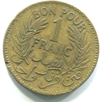 Sběratelství TUNIS. 1 franc 1941.