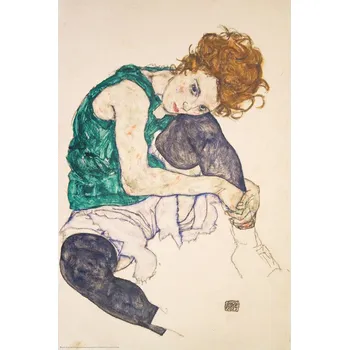 Plakát Plakát, Obraz - Seated Woman with Bent Knees, Egon Schiele