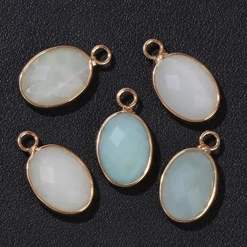 Přívěsek Přívěsek přírodní kámen oválný | šperk, amulet - Č.5 Amazonit , 2 kusy