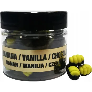 Boilies Nástraha Traper Duo Maggot Wafters 8 mm - Banán / Vanilka / Čokoláda