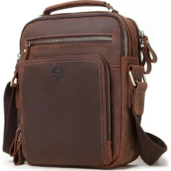 Humerpaul pánská kožená taška Crazy horse Notker Hnědá 5L Humerpaul MH573