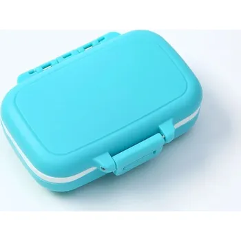 Lékovka Mini přenosný organizér na léky, 3 přihrádky | dávkovač léků, krabička na prášky - nebesky modrá