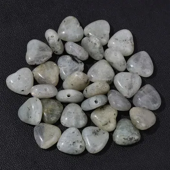 Dětské navlékací korálky 3-10 ks Minerální korálky ve tvaru srdce 10mm | minerální korálky, přírodní kameny - labradorit , 10 mm x 5 KS