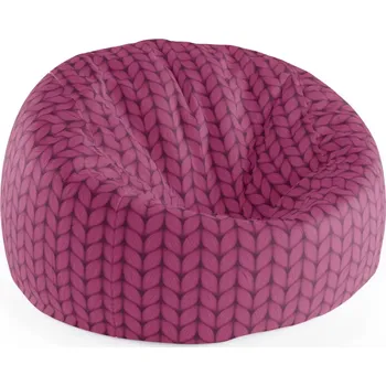 Sedací pytel Sablio Sedací vak Cocoon Pletení ve fuchsiové barvě - 115 x 75 cm x 45 cm - Sablio