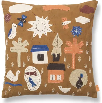 Dekorativní polštářek Ferm Living Polštář z organické bavlny Village Sugar Kelp 40 × 40 cm