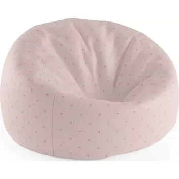 Sedací pytel Sablio Sedací vak Cocoon Růžové křížky na světle růžové - 115 x 75 cm x 45 cm - Sablio