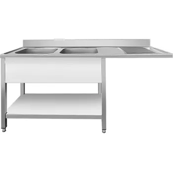 Nerezový dřez vasegastro Nerezový dvojdřez vlevo s prostorem na myčku 160x60x87cm