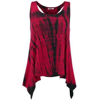 Top z Innocent - Batikovaný top s červeným pásem - Ženy - červená