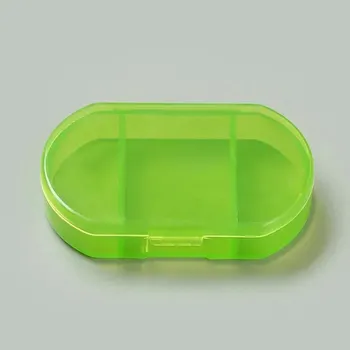 Lékovka Mini krabička na léky s přihrádkami | organizér léků, krabička na léky - Zelená-3 mřížky