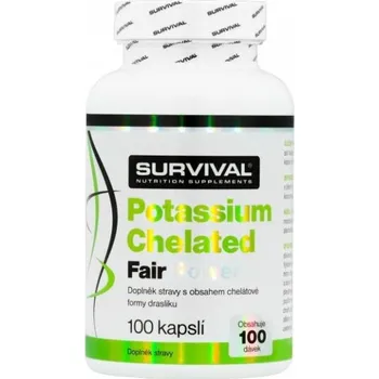 Fitness strava SURVIVAL NUTRITION Survival Potassium Chelated Fair Power - 100 kapslí
