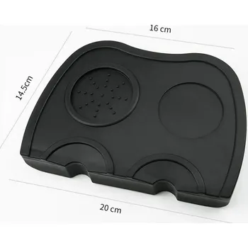 Příslušenství pro přípravu kávy Protiskluzová silikonová podložka pod tamper | Kávová podložka, Baristické vybavení - Černý L