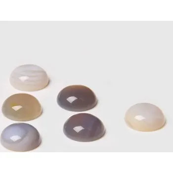 Dětské navlékací korálky Přírodní korálky pro šperky | šperkové kameny 10 ks - Č.13 Acháty šedé , 6 mm