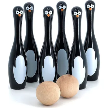 Dřevěná hračka Vilac Kuželky tučňáci 6 ks