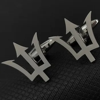 Manžetový knoflíček Manžetové knoflíčky Poseidon trident nerezové | pánské doplňky 2 ks - Stříbro