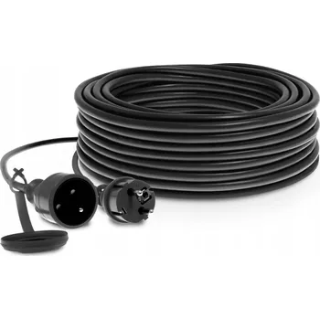Napájecí kabel Zahradní Prodlužovací Kabel , jednoduchý Plast-Rol 30 m, 1 ks zásuvek, černý