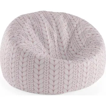 Sedací pytel Sablio Sedací vak Cocoon Starorůžové pletení - 115 x 75 cm x 45 cm - Sablio