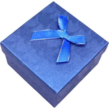 Dárková krabička Pro Háčkování Krabička s mašličkou 9x9x5-5-cm mušličky tmavě modrá