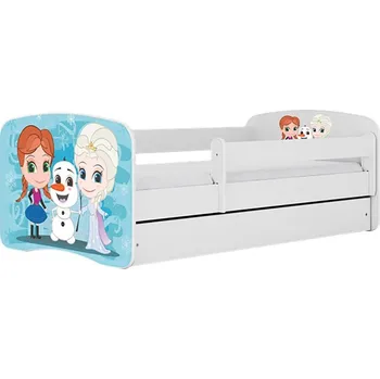 Dětská postel Postel Babydreams 140x70 bílá Ledové království bez šuplíku, bez matrace