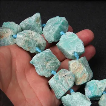 Korálek Minerální korálky surové | Minerální korálky, surové minerály - Tmavý Amazonit , 2 kusy