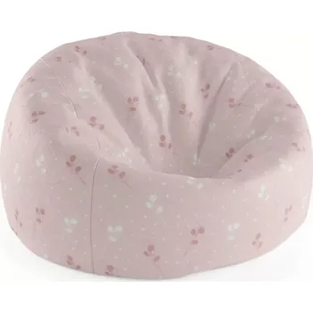 Sedací pytel Sablio Sedací vak Cocoon Bílé a růžové květy - 115 x 75 cm x 45 cm - Sablio