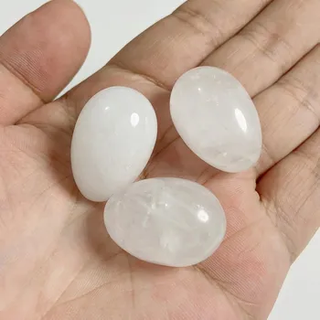 Dekorace do akvária 1-3 ks Přírodní leštěný minerální kámen 20x30 mm | Dekorace, akvarijní kámen - Č.4 Čirý křemen , 1 kus