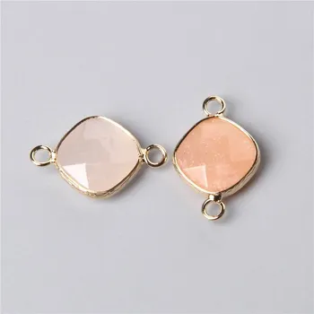 Přívěsek Kosočtvercový přívěsek 14mm | výroba šperků 2 ks - Č.17 Avanturín