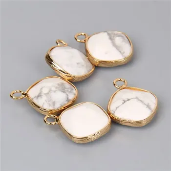 Přívěsek 2-5 ks Přívěsek přírodní kámen na řetízek | přívěsek, šperk - 20 Howlit , 5 kusů