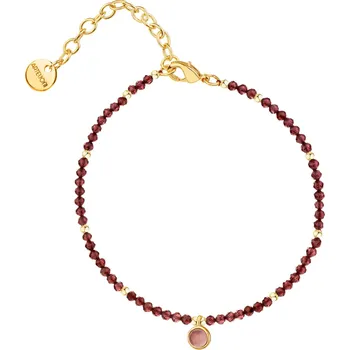 Náramek Pozlacený náramek z mosazi s granáty - AR541-4040