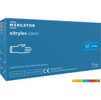 Vyšetřovací rukavice Mercator Medical Rukavice Nitrylex Classic bílé – bez latexu a pudru pro alergiky Velikost: XL (9-10)