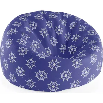 Sedací pytel Sablio Sedací vak Cocoon Bílá kormidla - 115 x 75 cm x 45 cm - Sablio