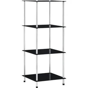 police 2patrová police černá 40 x 40 x 47 cm tvrzené sklo