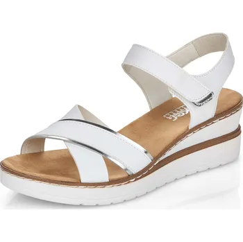 Dámské sandále DÁMSKÉ SANDÁLY RIEKER V38G9-80 BÍLÁ Barva: BÍLÁ, Velikost: 38