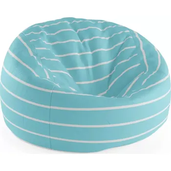 Sedací pytel Sablio Sedací vak Cocoon Bílé pruhy na modré - 115 x 75 cm x 45 cm - Sablio