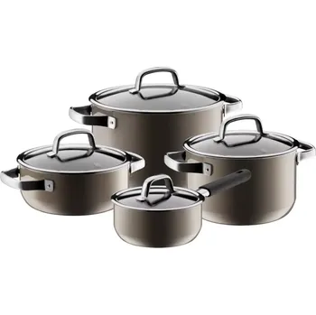 Hrnec Sada hrnců WMF FUSIONTEC Mineral 4 ks,varianty Hnědá