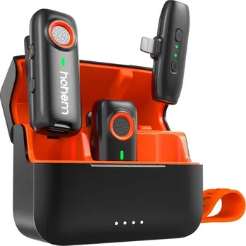 Mikrofon Bluetooth mikrofon s konektorem 2TX + 1RX (Lightning) + nabíjecí pouzdro, doprava ZDARMA!