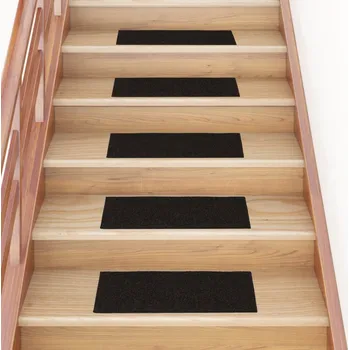 Nášlap na schod Schodové rohože samolepicí 15 ks 60 x 25 cm tmavě hnědé obdélníkové