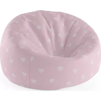 Sedací pytel Sablio Sedací vak Cocoon Růžová srdíčka - 115 x 75 cm x 45 cm - Sablio