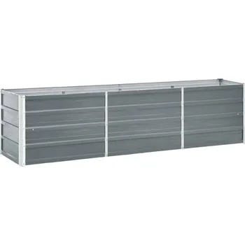 Zahrada Vyvýšený záhon pozinkovaná ocel 240 x 40 x 45 cm šedý